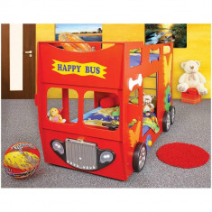 Patut in forma de masina Happy Bus - Plastiko - Rosu foto