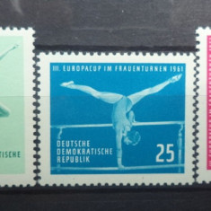 Germania (DDR) 1961 – GIMNASTICA FEMININA, serie nestampilata, R3