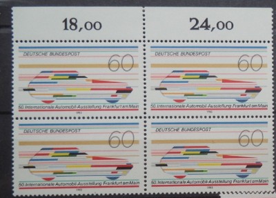 Germania 1983 - AUTOMOBILE MODERNE, bloc MNH, F104 foto