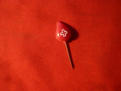 Insigna - Donator de Sange - plastic , h= 1,5 cm foto