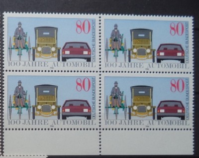 Germania 1986 - ISTORIA AUTOMOBILULUI, bloc MNH, F104 foto