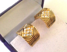 OFERTA - Cercei CLIPS vintage swarovski gama GUESS Placati cu aur 18k foto