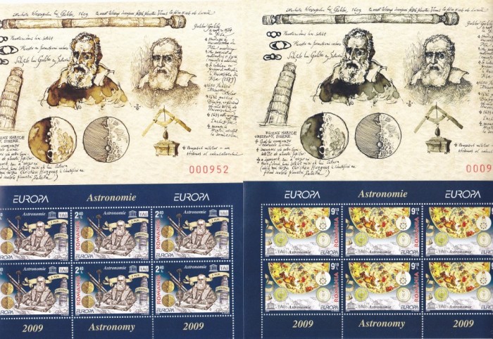 EUROPA CEPT,ASTRONOMIE 2009,MINISHEET CU MANSETA,MNH.