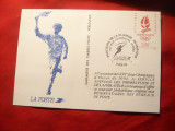 Carton FDC - Parcursul Flacarii Olimpice - Olimpiada Albertville 1992