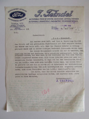 Instiintare oficiala auto Ford 1936,representant autorizat I.Teindel-Brasov foto