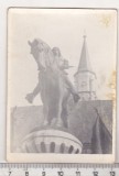 Bnk foto - Cluj Napoca - cca 1970 - Statuia lui Matei Corvin, Alb-Negru, Romania de la 1950, Cladiri