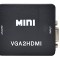 Convertor adaptor VGA la HDMI , VGA to HDMI full hd noi , sigilate model nou