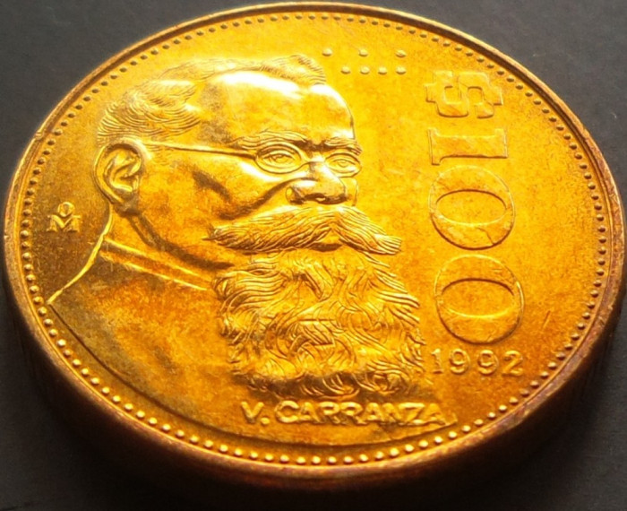Moneda exotica 100 PESOS - MEXIC, anul 1992 *cod 2482 = UNC