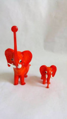 Lot 2 figurine miniaturi sticla Murano, elefant, elefantei foto