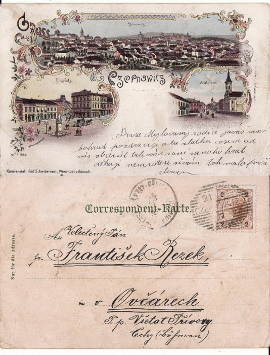 Cernauti , Bucovina - litografie 1897