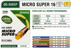 OG Sheep Micro Super 16 Racordaj tenis 220m 1,30 foto