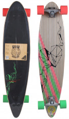 Longboard Jungle Stripes Skateboard, 39 roz-verde foto