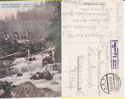 Raul Prut (Transcarpatia)- exploatare forestiera- militara, WWI, WK1 foto