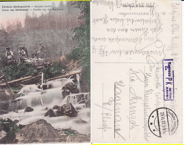 Raul Prut (Transcarpatia)- exploatare forestiera- militara, WWI, WK1