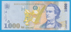 (4) BANCNOTA ROMANIA - 1.000 LEI 1998 (EMISA 2002), AUNC, PORTRET MIHAI EMINESCU foto