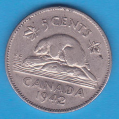 (M1656) MONEDA CANADA - 5 CENTS 1942