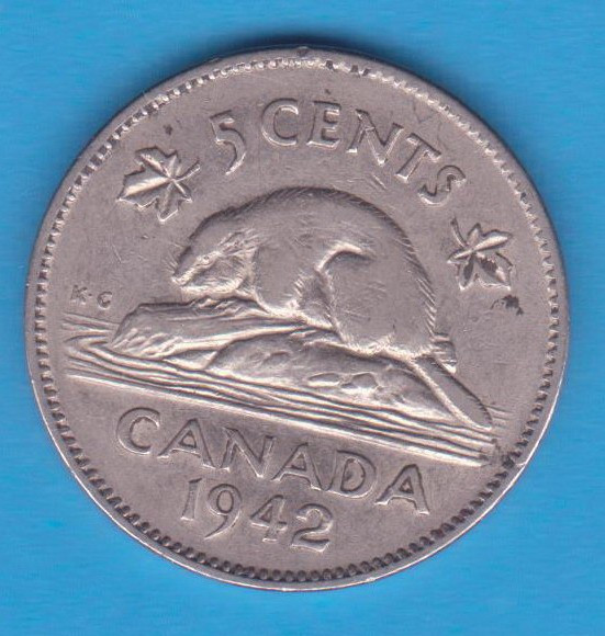 (M1656) MONEDA CANADA - 5 CENTS 1942