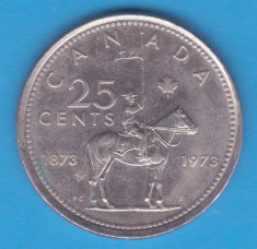 (M1651) MONEDA CANADA - 25 CENTS 1973 - Royal Canadian Mounted Police foto