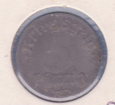 (M1648) MONEDA GERMANIA - ORASUL STRASSBURG ELS - KRIEGSGELD - 5 PFENNIG 1918 foto