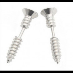 Cercei baieti fete FAKE SCREW METAL - HOLZSURUB - inox foto