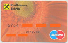 card bancar Mastercard Raifeissen foto
