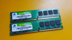 Kit 2GB DDR2 Desktop,1GBx2,Brand Corsair,667Mhz,CL5 foto