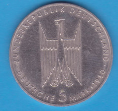 (M1686) MONEDA GERMANIA - 5 MARK 1980, LIT. F,DER KOLNER DOM-100 JAHRE VOLLENDET foto