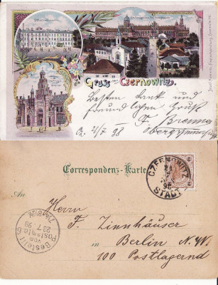 Cernauti , Bucovina - litografie 1898 foto