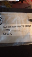 Carte tehnica + schita casetofon AIWA tpr 300 A + casca originala