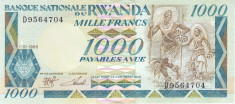 Bancnota Rwanda 1,000 Franci 1988 - P21 UNC foto