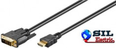 Cablu HDMI/DVI-D HDMI tata - DVI-D (18+1) tata cu contacte aurite 5m foto