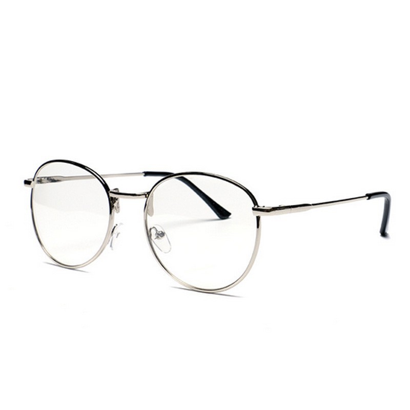 Ochelari lentila transparenta protectie model retro silver, Rotunda |  Okazii.ro