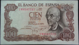 Bancnota 100 PESETAS - SPANIA, anul 1970 * cod 191 = A.UNC