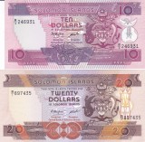 Bancnota Insulele Solomon 10 si 20 Dolari (1986) - P15/ 16 UNC ( set x2 )