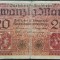 Bancnota 20 MARCI - GERMANIA/ BERLIN, anul 1918 *cod 184 Razboiul I Mondial