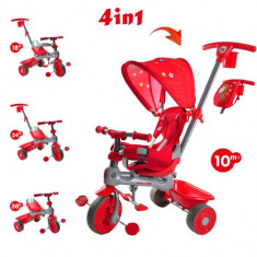 Tricicleta Baby Trike 4 in 1 Giraffe Red foto