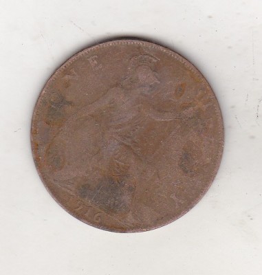 bnk mnd Marea Britanie Anglia 1 penny 1916 foto