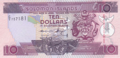 Bancnota Insulele Solomon 10 Dolari (2011) - P27 UNC ( serie C/5 ) foto