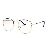 Ochelari lentila transparenta protectie model retro gold, Rotunda