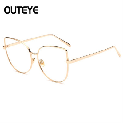 Ochelari lentila transparenta protectie model cat eye gold foto