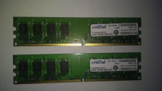 Kit 2 x 1 Gb DDR2 Ram Crucial 667 Mhz / PC2-5300U / Dual chanell (65A/66C) foto