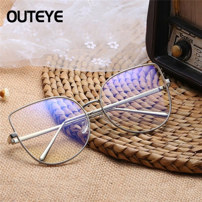 Ochelari lentila transparenta protectie model cat eye silver Ochelari lentila transparenta protectie model cat eye silver