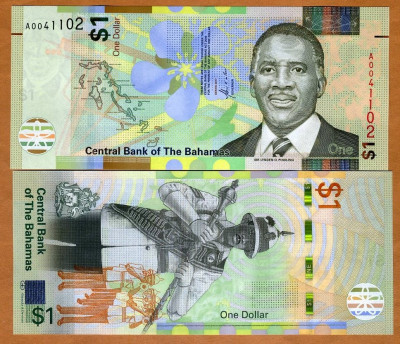 !!! BAHAMAS - 1 DOLAR 2017 - P NEW - UNC foto