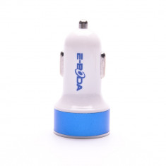 Incarcator auto Quick Charger USB E-Boda 5V/2,4A QCA 100 - albastru SmartPRO Technology foto