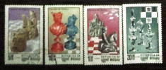 GUINEA BISSAU 1983 ? PIESE DE SAH, 4 timbre stampilate, DF13 foto