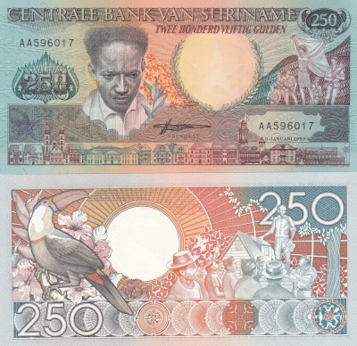 Suriname 250 Gulden 1988 UNC foto