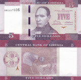 Liberia 5 Dollars 2016 UNC