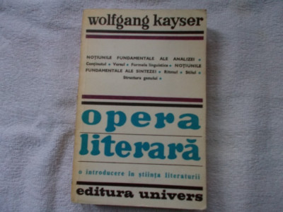 W. Kayser - Opera literara foto