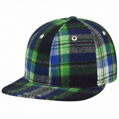 Sapca Kangol Tartan Flat Brim Baseball Navy Check - Cod 9897657