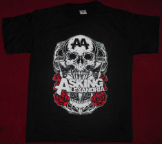 Tricou Asking Alexandria - Skull ,L,calititate 180 grame,tricouri formatii rock foto